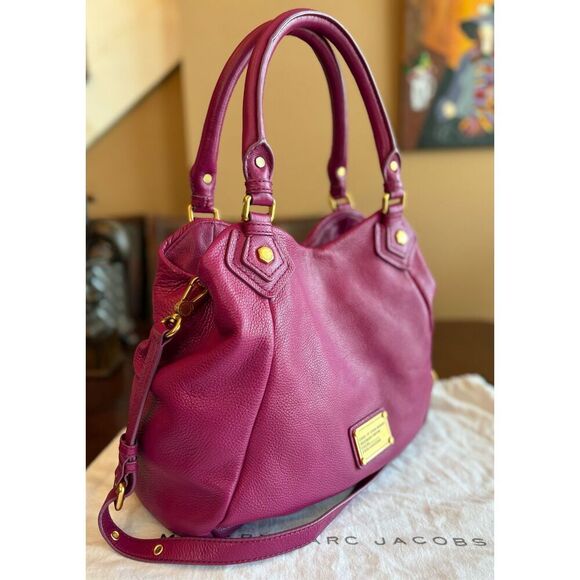MARC by MARC JACOBS - Classic Q Fran Satchel/Shoulder Bag/Magenta Pebble Leather - Picture 3 of 16